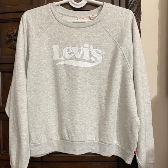 Levi's Tops - NWT Levi's Heather Gray Vintage Raglan Crewneck Long Sleeve Sweatshirt, Size L